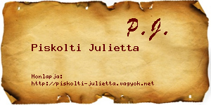 Piskolti Julietta névjegykártya